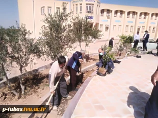 کاشت نهال  روز درختکاری توسط همکاران آموزشکده فنی و حرفه ای طبس در محل آموزشکده 7